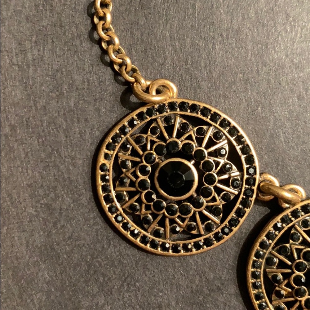 Unique J.Crew Statement Necklace - Black Circles - image 3